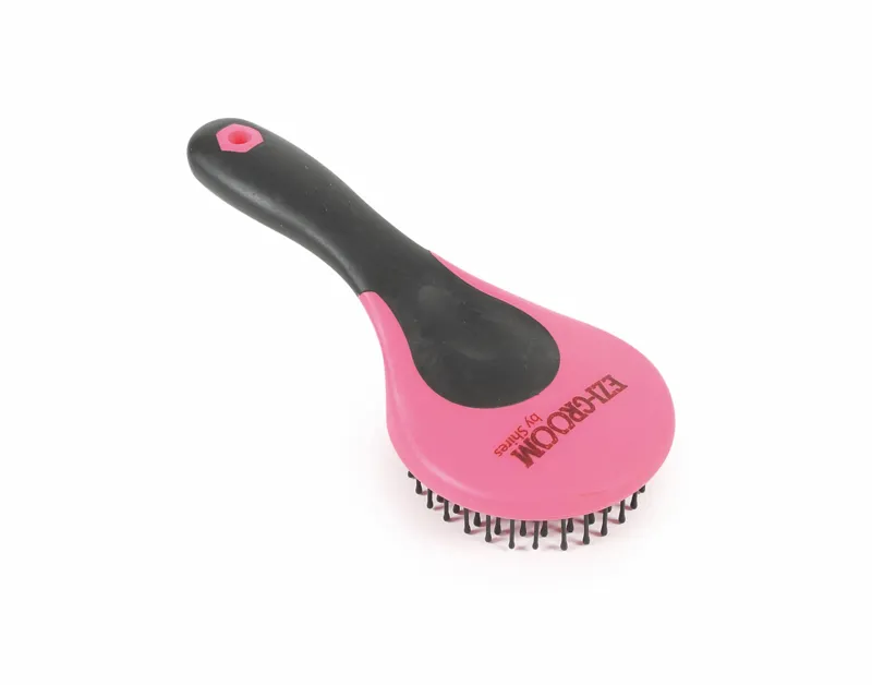 Shires Ezi-Groom Grip Mane And Tail Brush Bright Pink